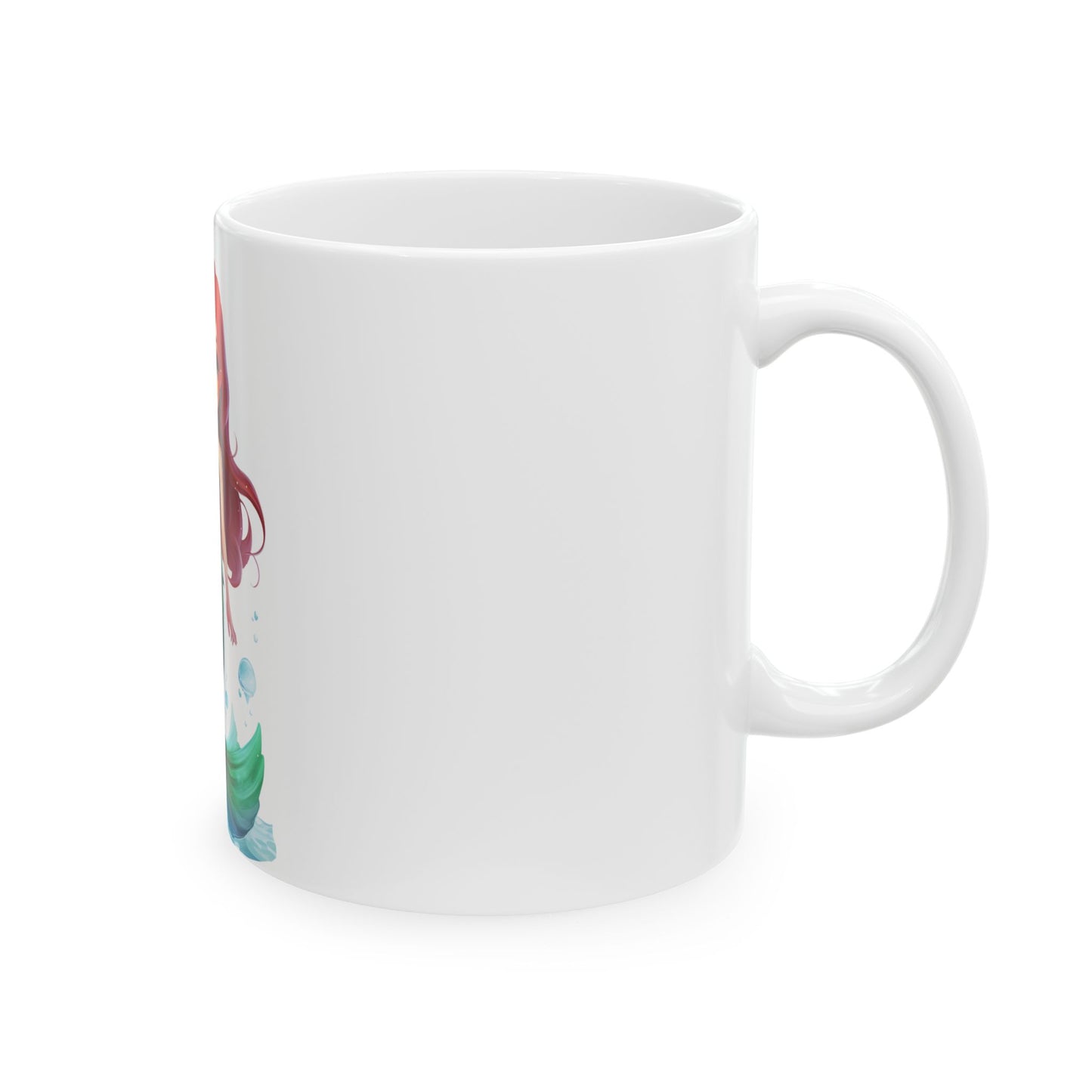 Mermaid Girl Ceramic Mug — Cute Redhead Mermaid Coffee Cup (11oz & 15oz)
