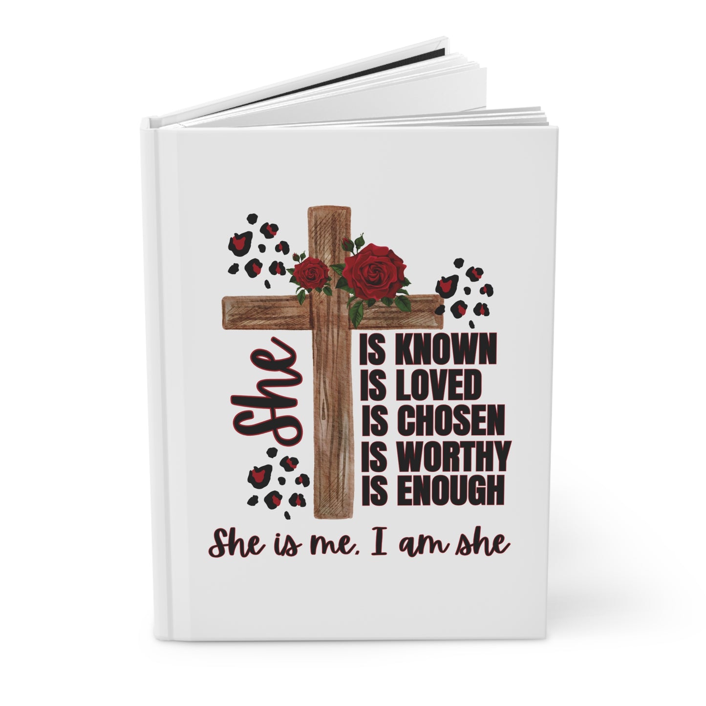 Inspirational Hardcover Journal for Women, Faith Journal, Christian Gift, Empowerment Notebook, Purposeful Writing Journal, Self-Love (RED)