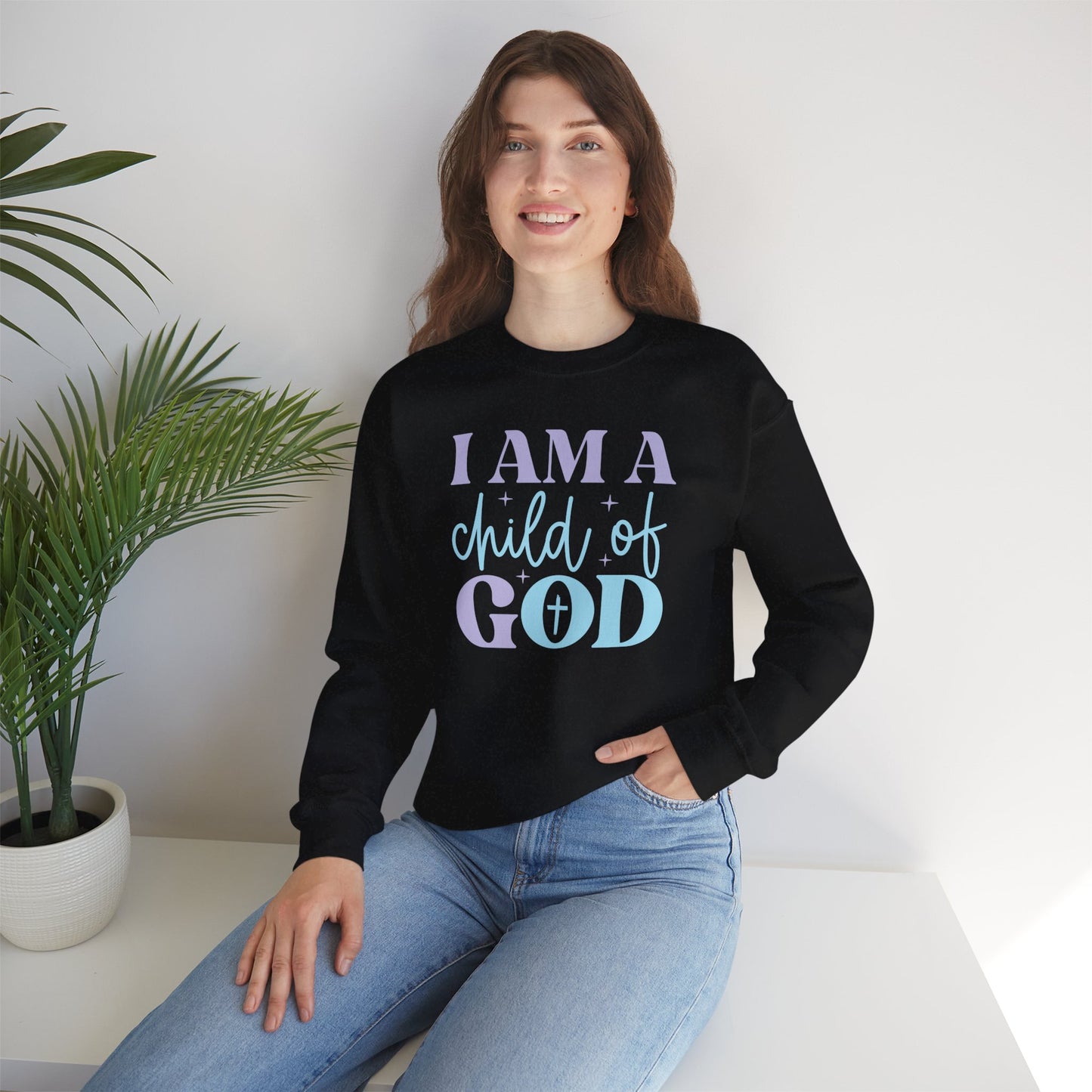 Sweatshirt — "I Am a Child of God" Christian Inspirational Crewneck