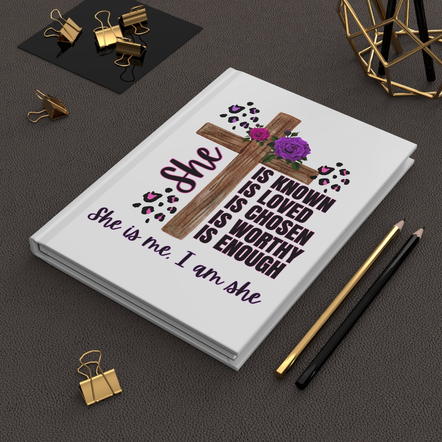 Empowering Hardcover Journal, Motivational Journal for Women, Gift for Her, Affirmation Journal, Inspirational Writing (PINK & PURPLE)