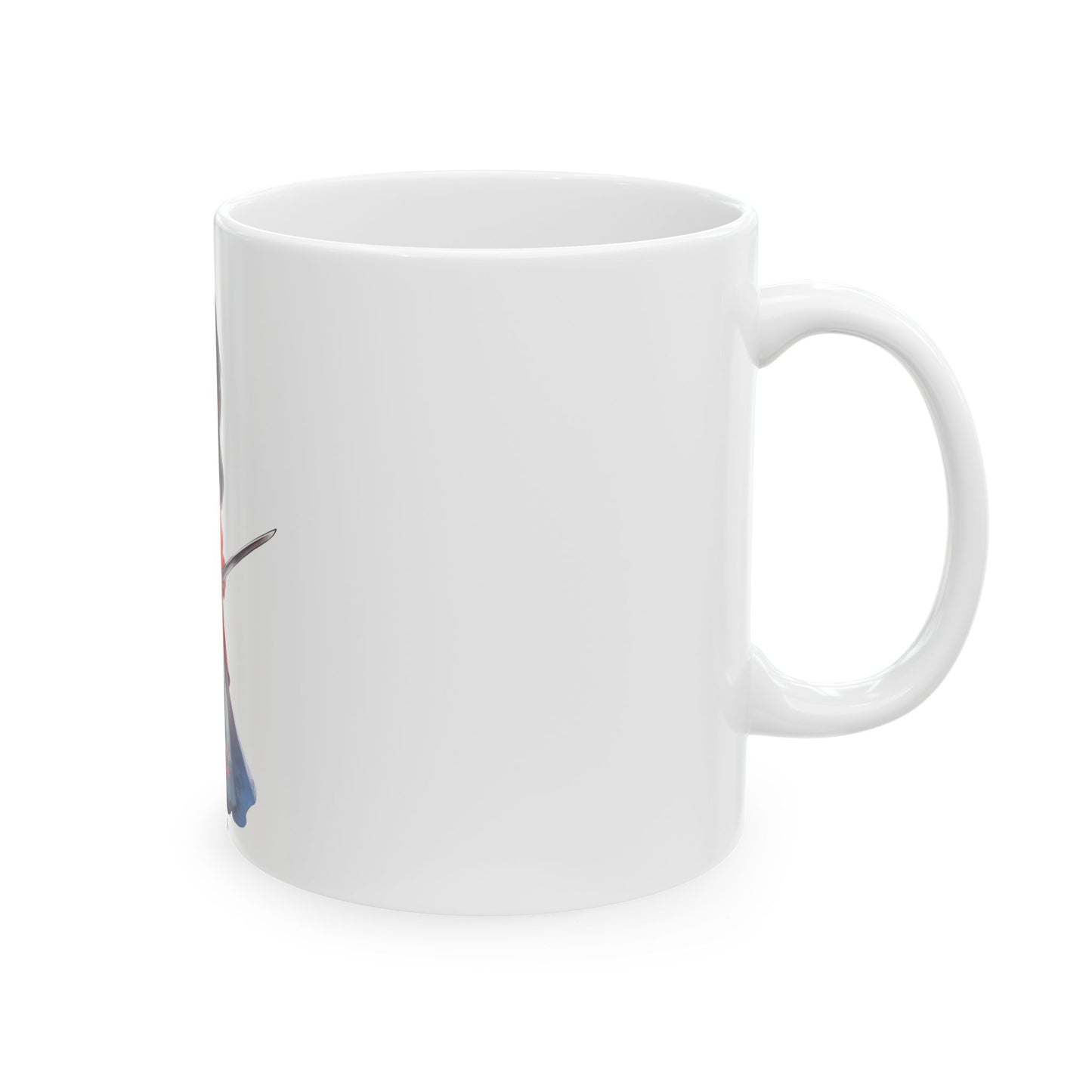 Anime Swordgirl Ceramic Mug — Cute Chibi Samurai Coffee Cup (11oz & 15oz)