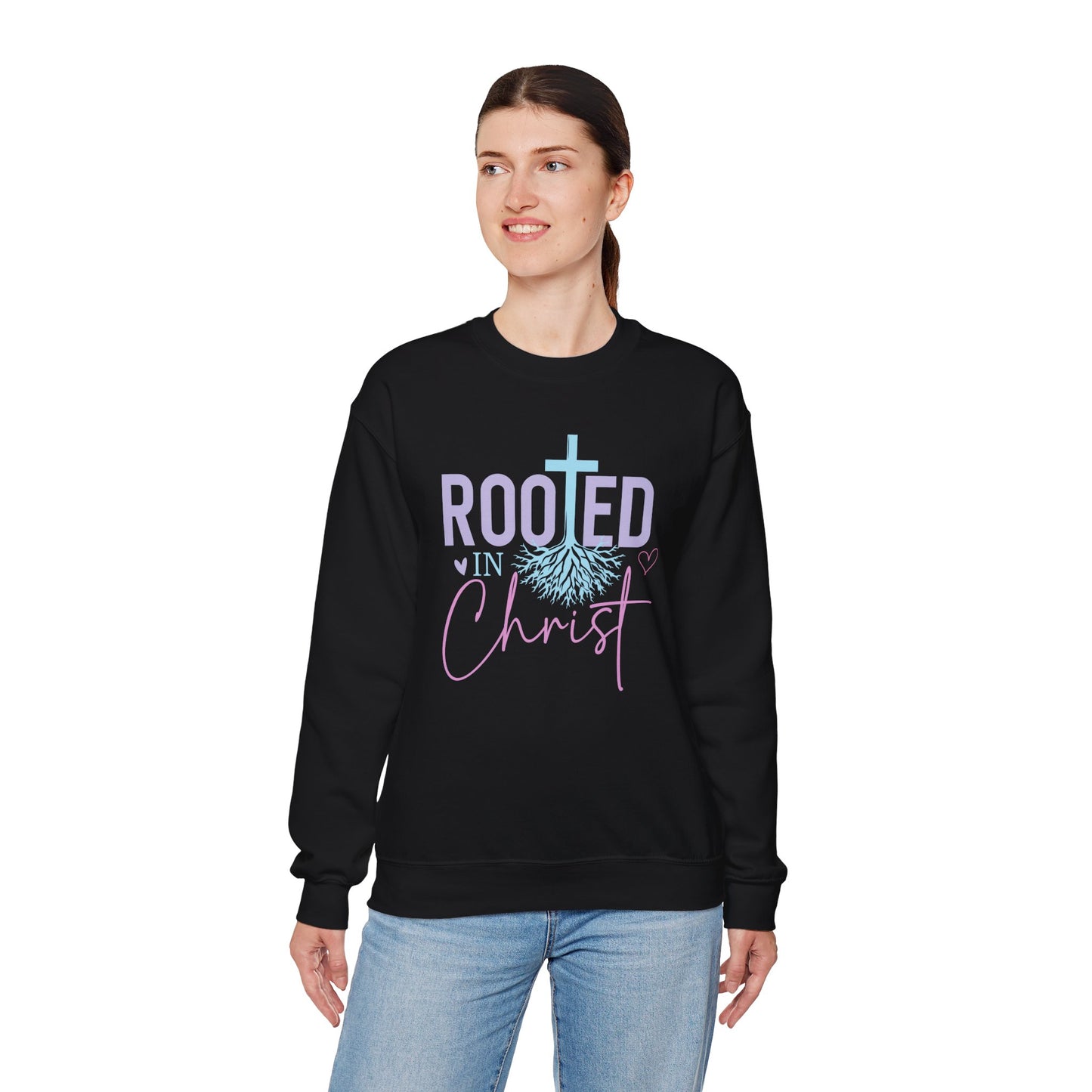 Rooted in Christ Crewneck Sweatshirt — Christian Faith Pullover