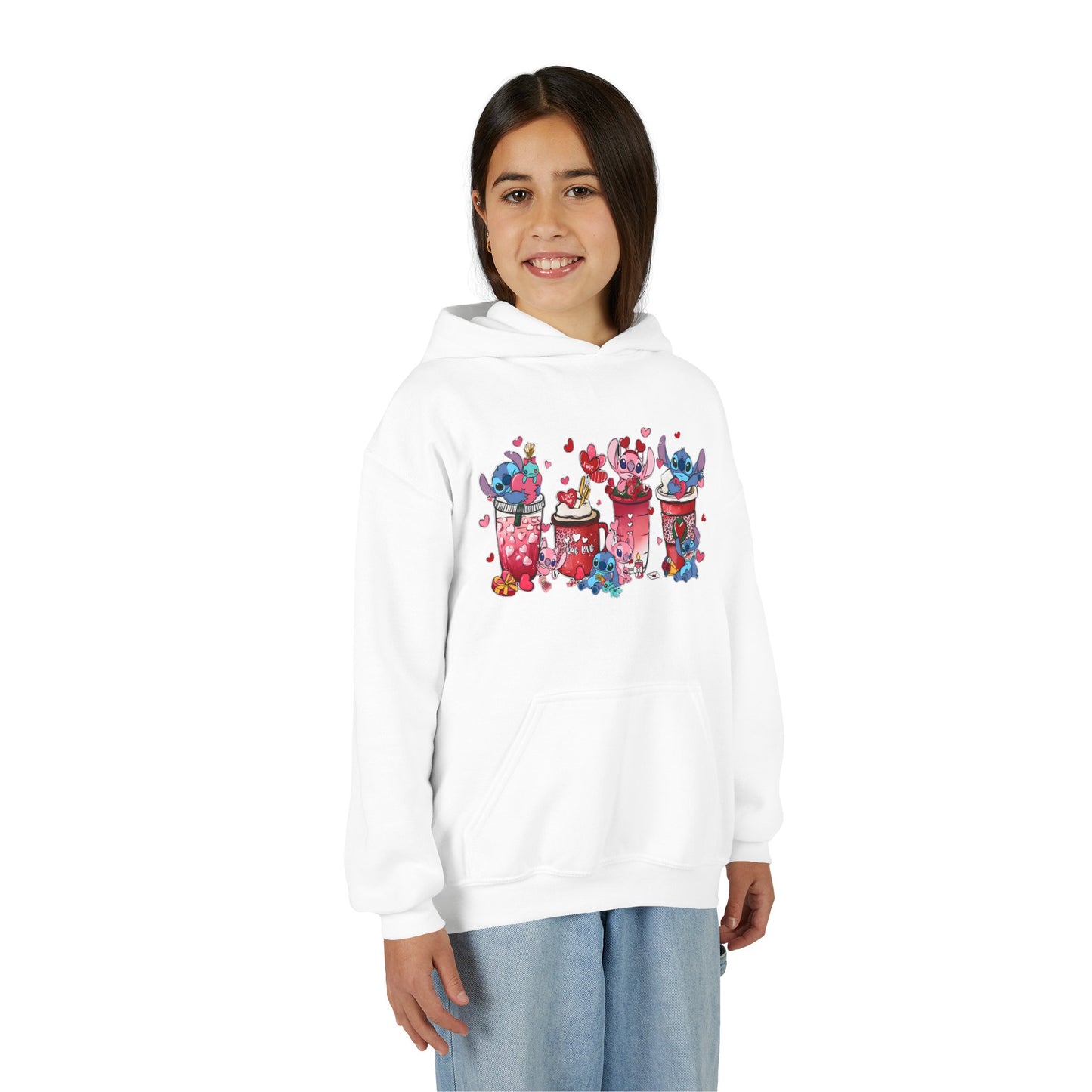 Youth Hoodie with Cute Cupcake Characters – Colorful Dessert Graphic Pullover