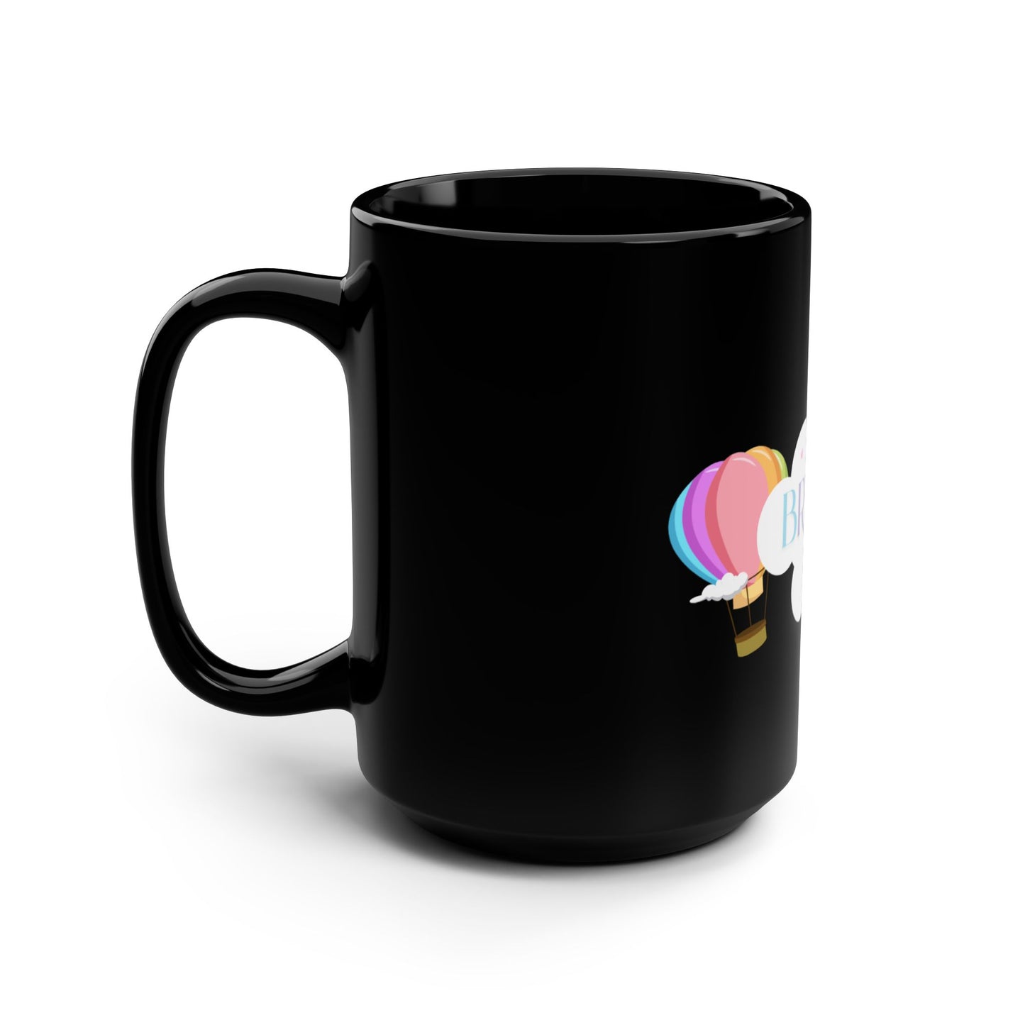 15oz Black Mug — Brandy Collective Rainbow Cloud Logo