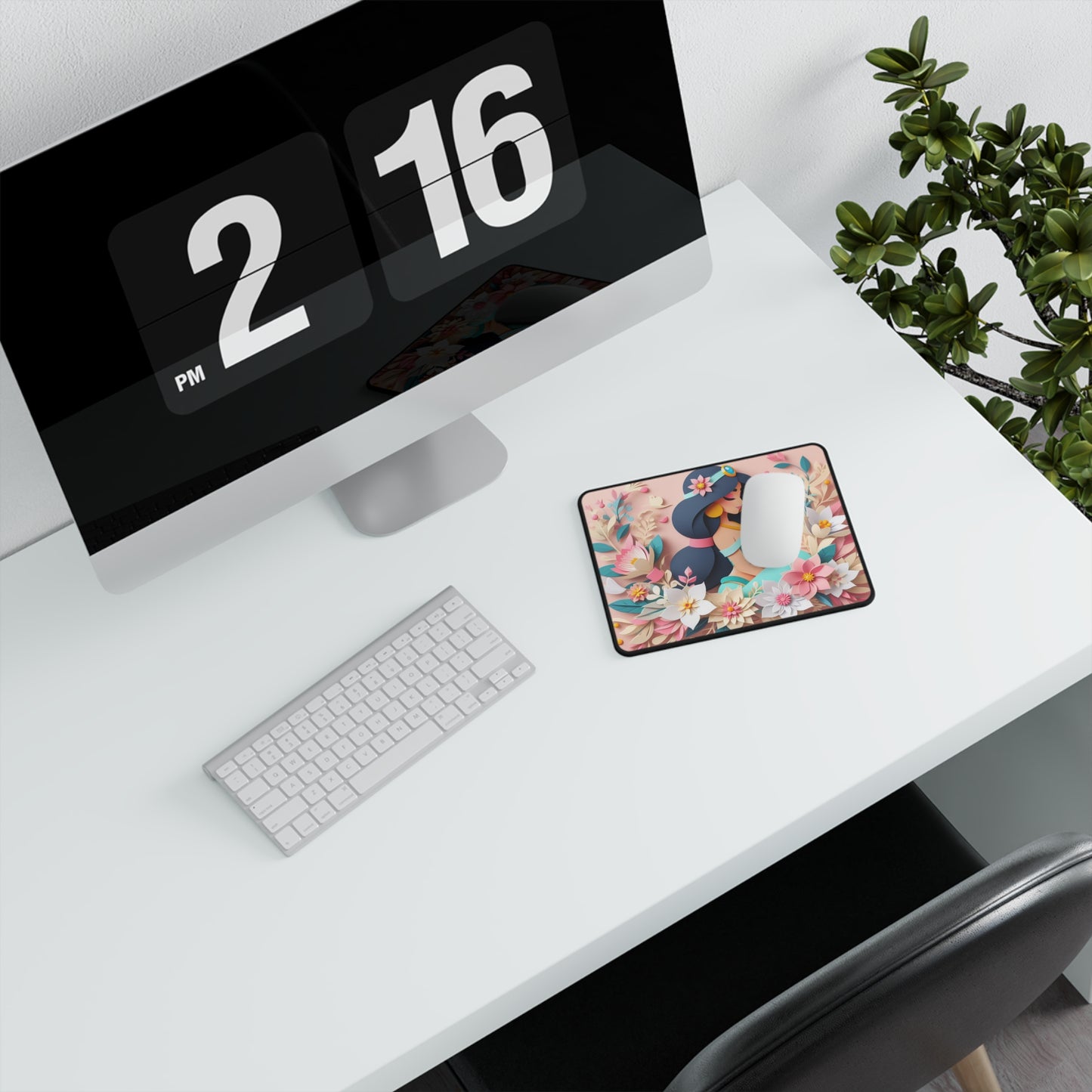 Elegant Floral Princess Non-Slip Gaming Mouse Pad – Perfect for Gamers and Decor Lovers (PRINCESS J)