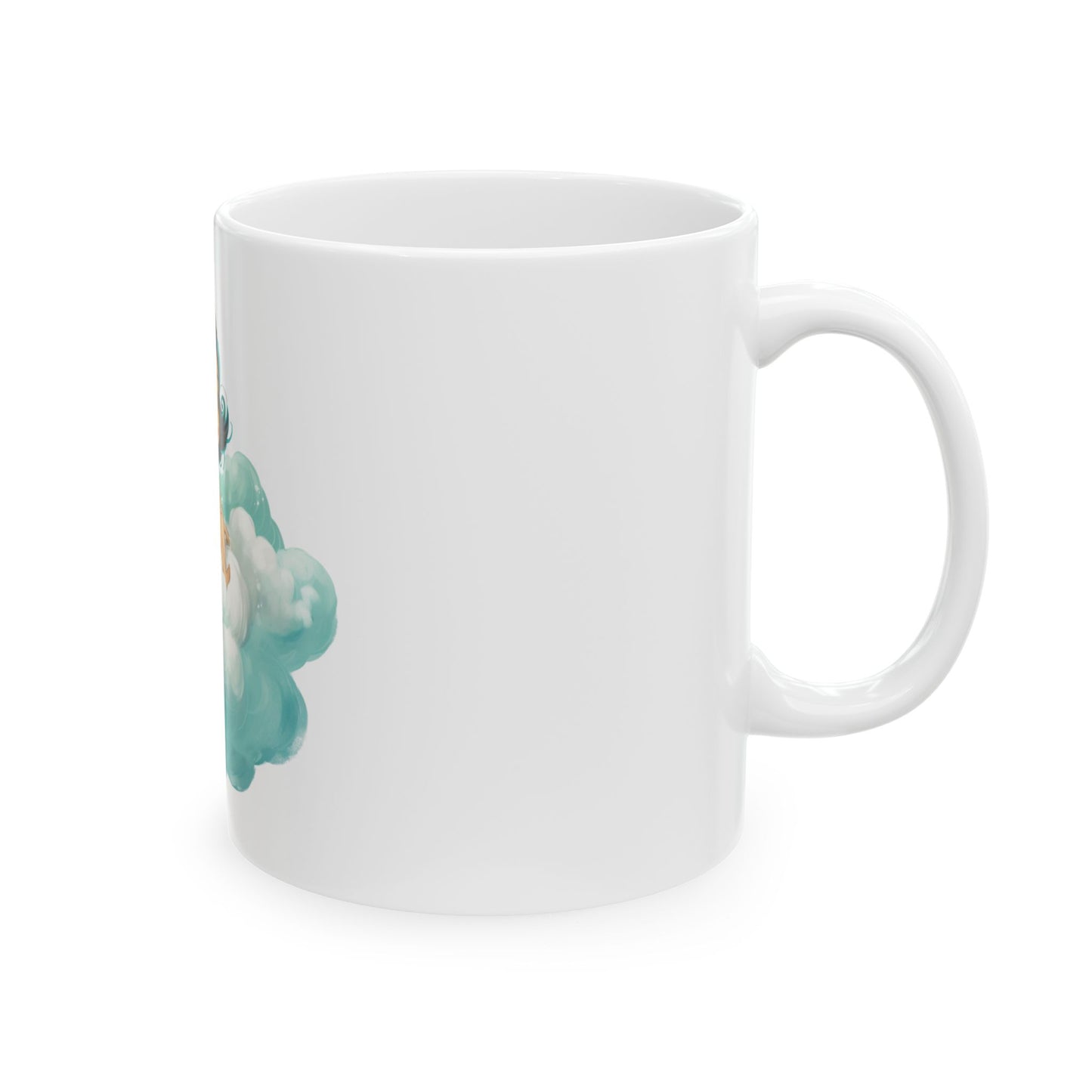 Princess on a Cloud Ceramic Mug – Cute Chibi Girl Illustration (11oz & 15oz)