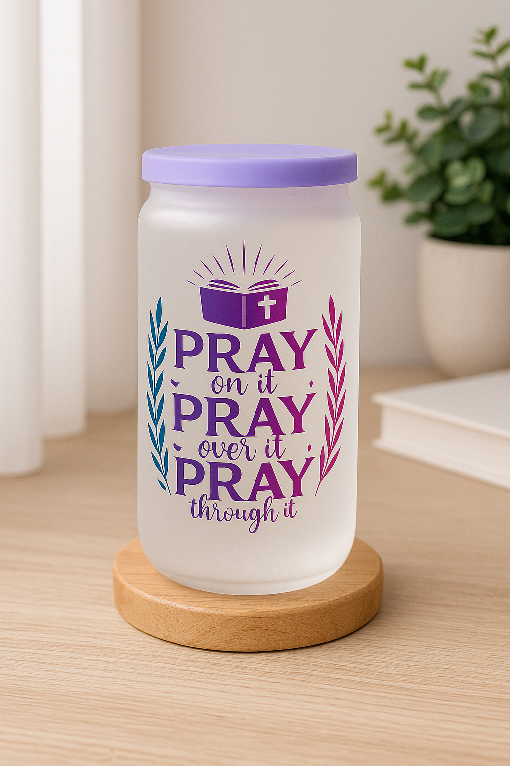 Pray pray pray- Frosted color changing - glass tumbler