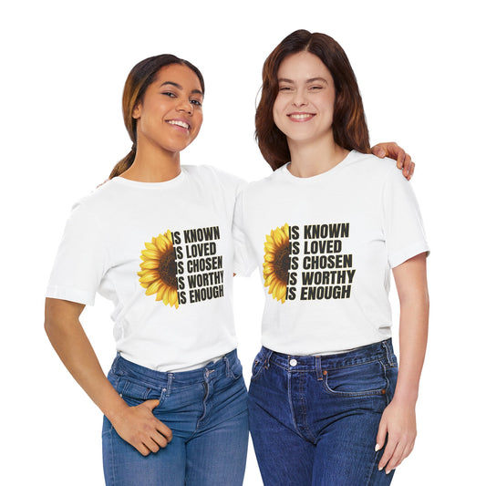 Sunflower Affirmation Tee - Feel Loved & Worthy (SUNFLOWER)