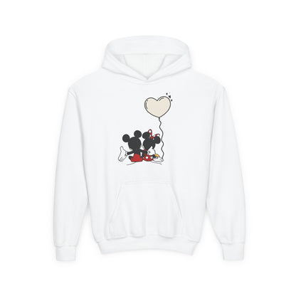 Kids Valentine Hoodie — Cute Silhouette with Heart Balloon