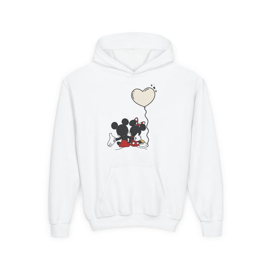 Kids Valentine Hoodie — Cute Silhouette with Heart Balloon