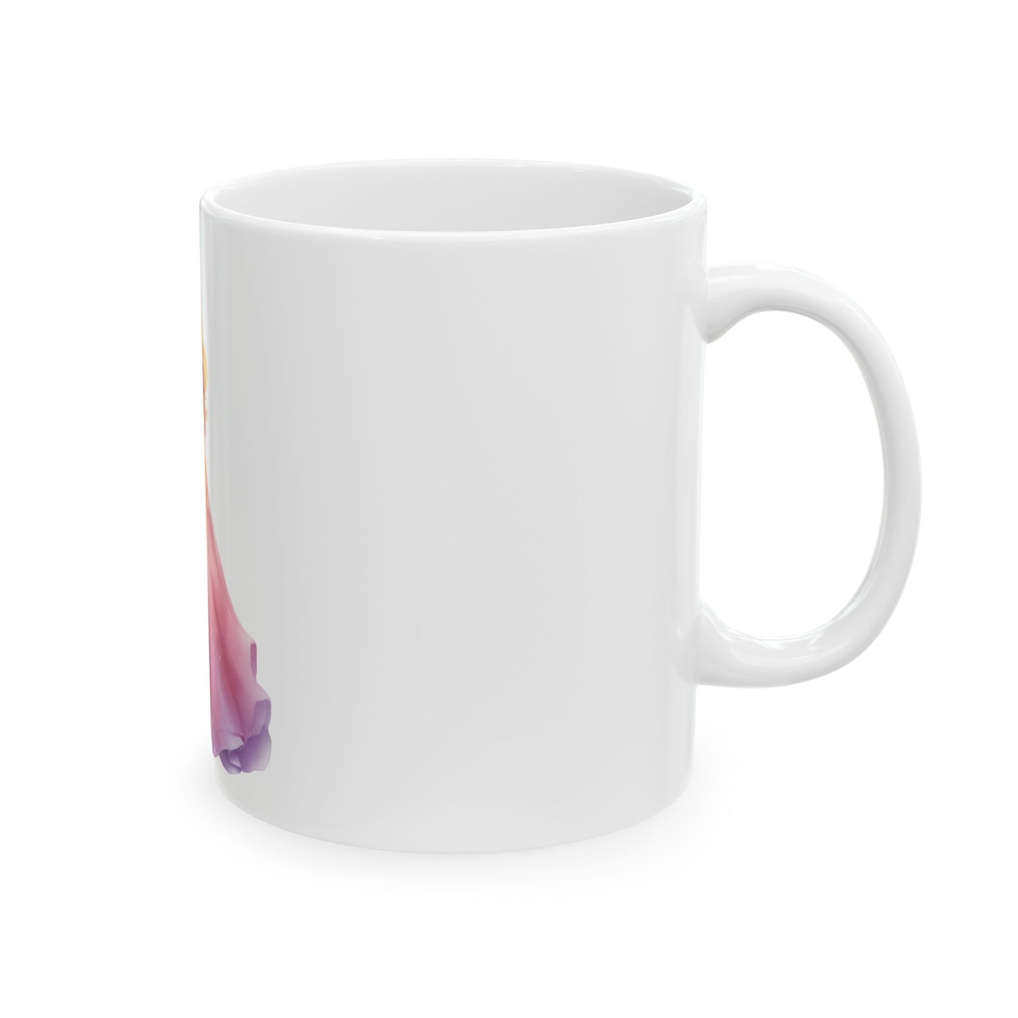 Princess Fairy Tale Ceramic Mug – Cute Girl in Pink & Yellow Gown (11oz/15oz)