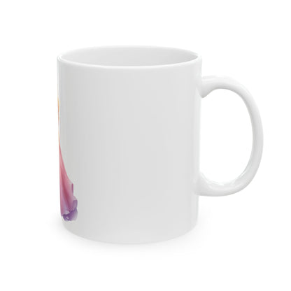 Princess Fairy Tale Ceramic Mug – Cute Girl in Pink & Yellow Gown (11oz/15oz)