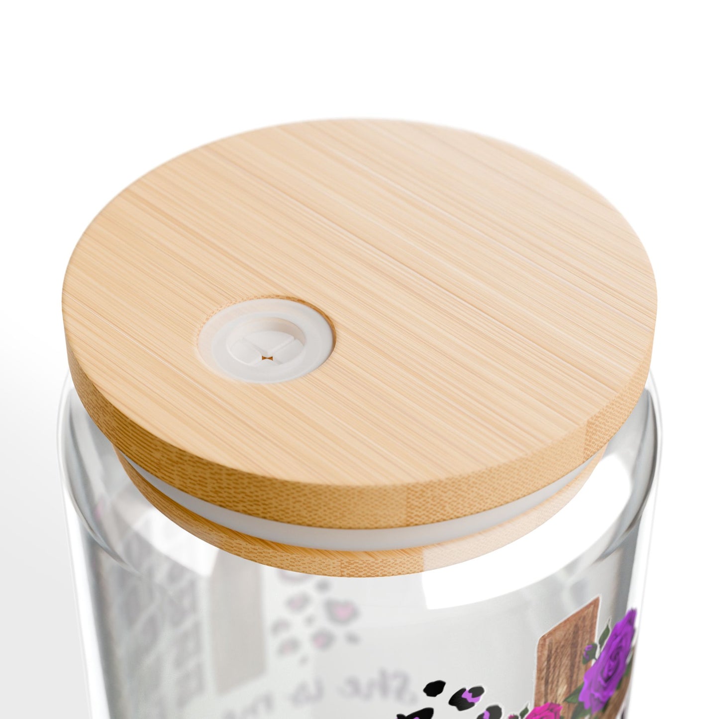 Inspirational Sipper Glass with Straw, Bible Verse Drinkware for Faith Lovers, Motivational Gift, Hydration Accessory for Home, (Pink & Purple)