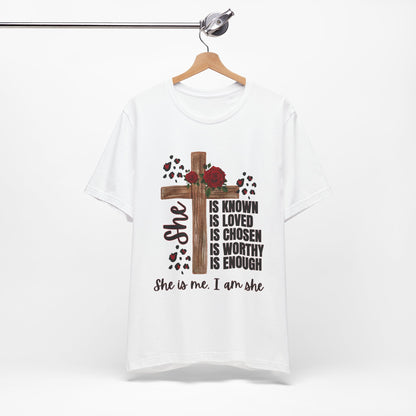 Faith-Inspired Unisex Jersey Tee, Inspirational T-Shirt for Women, Spiritual Gift, Church Events, Empowerment Apparel, Everyday Wear