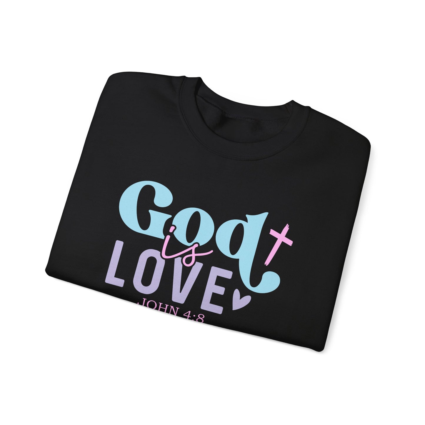 God Is Love Crewneck Sweatshirt – John 4:8 Pastel Faith Pullover