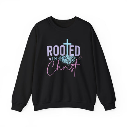 Rooted in Christ Crewneck Sweatshirt — Christian Faith Pullover