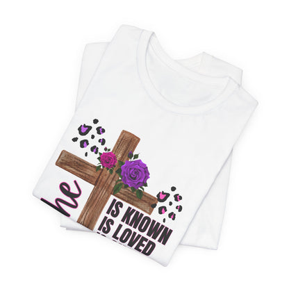Faith-Inspired Unisex Jersey Tee, Inspirational T-Shirt for Women, Spiritual Gift, Church Events, Empowerment Apparel, Everyday Wear (PINK & PURPLE)