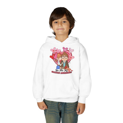Youth Hoodie — "You Are My Greatest Adventure" Cartoon Valentine Hoodie