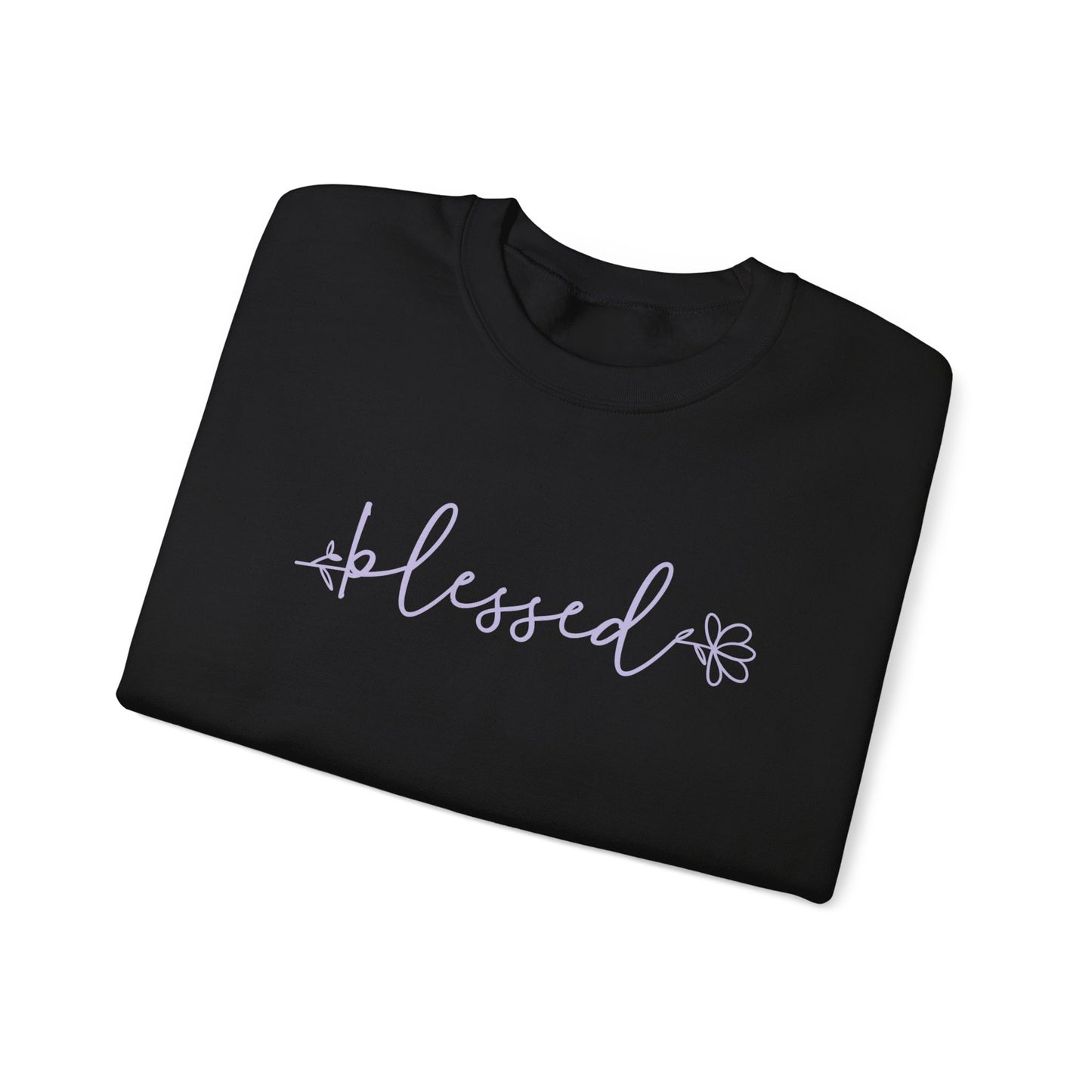 Blessed Script Crewneck Sweatshirt — Cozy Inspirational Pullover for Women & Men