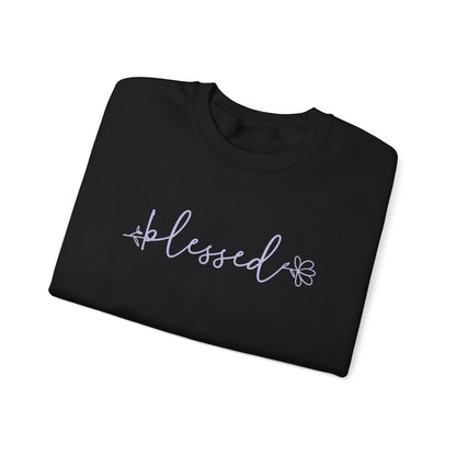 Blessed Script Crewneck Sweatshirt — Cozy Inspirational Pullover for Women & Men