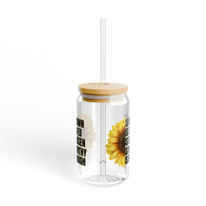 Sunflower Sipper Glass, 16oz - Eco-Friendly Drinkware, Motivational Quote, Floral Home Decor, Perfect Gift for All Occasions, [...]