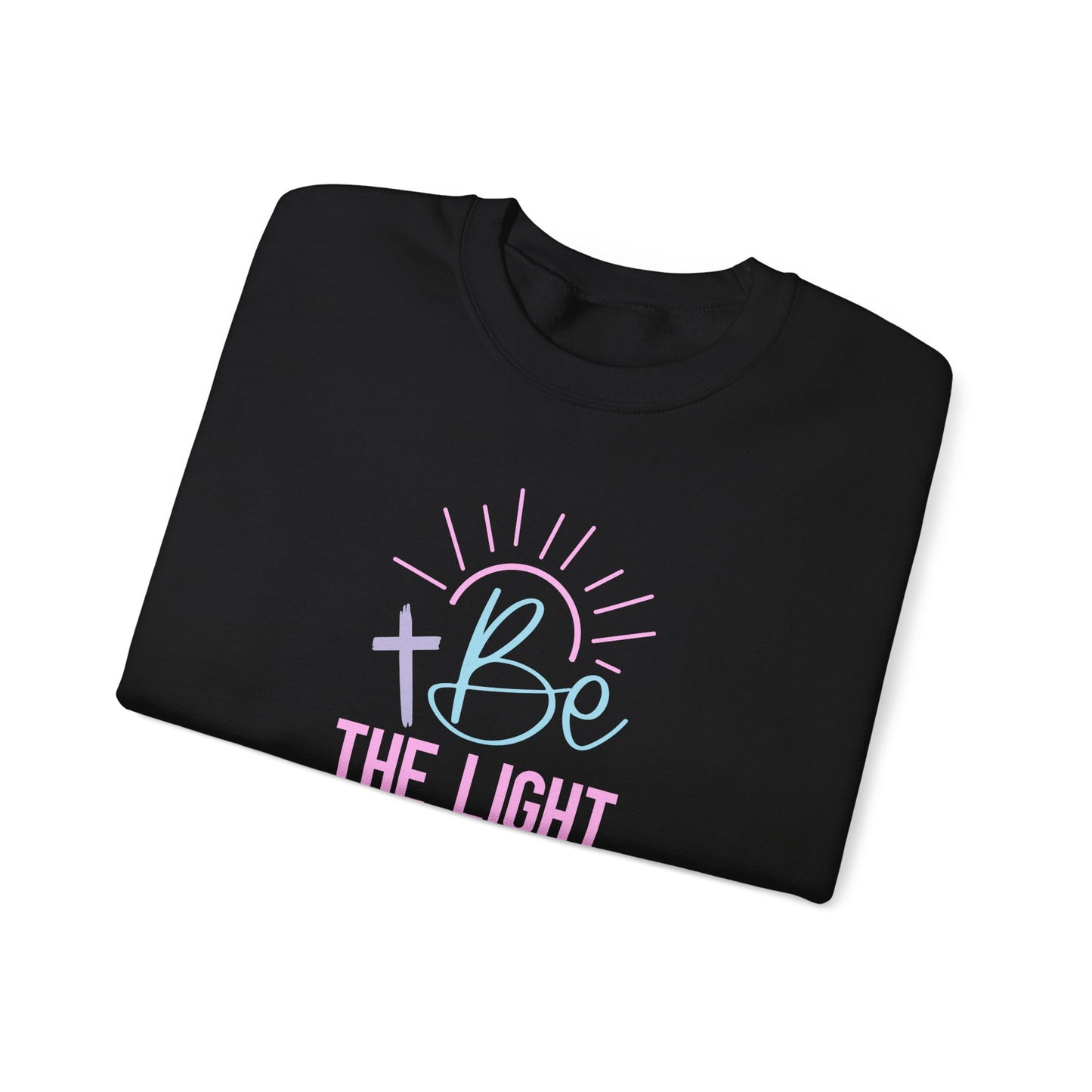Be The Light Crewneck Sweatshirt — Christian Faith Scripture Matthew 5:14 Inspirational Pullover