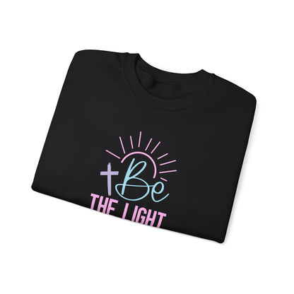 Be The Light Crewneck Sweatshirt — Christian Faith Scripture Matthew 5:14 Inspirational Pullover