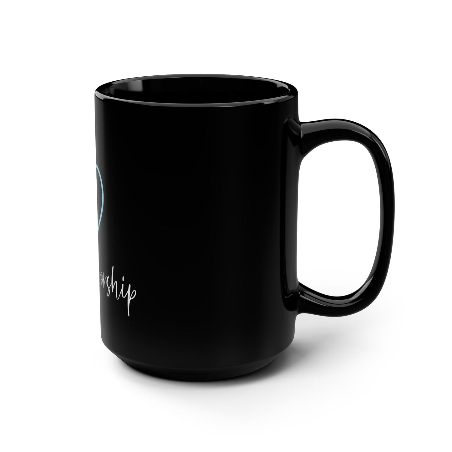 Made to Worship Black Mug — 15oz Christian Coffee Cup (Psalm 95:1)