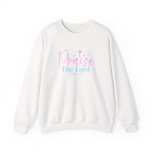 Praise The Lord Crewneck Sweatshirt – Pastel Christian Faith Pullover (Psalm 150)