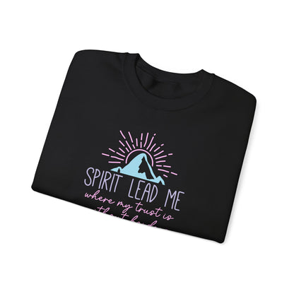 Spirit Lead Me Crewneck Sweatshirt — Pastel Mountain Faith Pullover