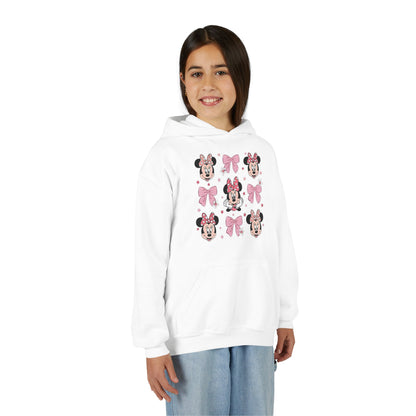 Kids Bow Pattern Hoodie – Cute Pink Character Pullover