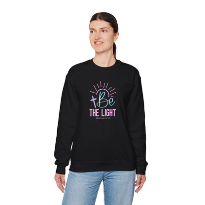 Be The Light Crewneck Sweatshirt — Christian Faith Scripture Matthew 5:14 Inspirational Pullover
