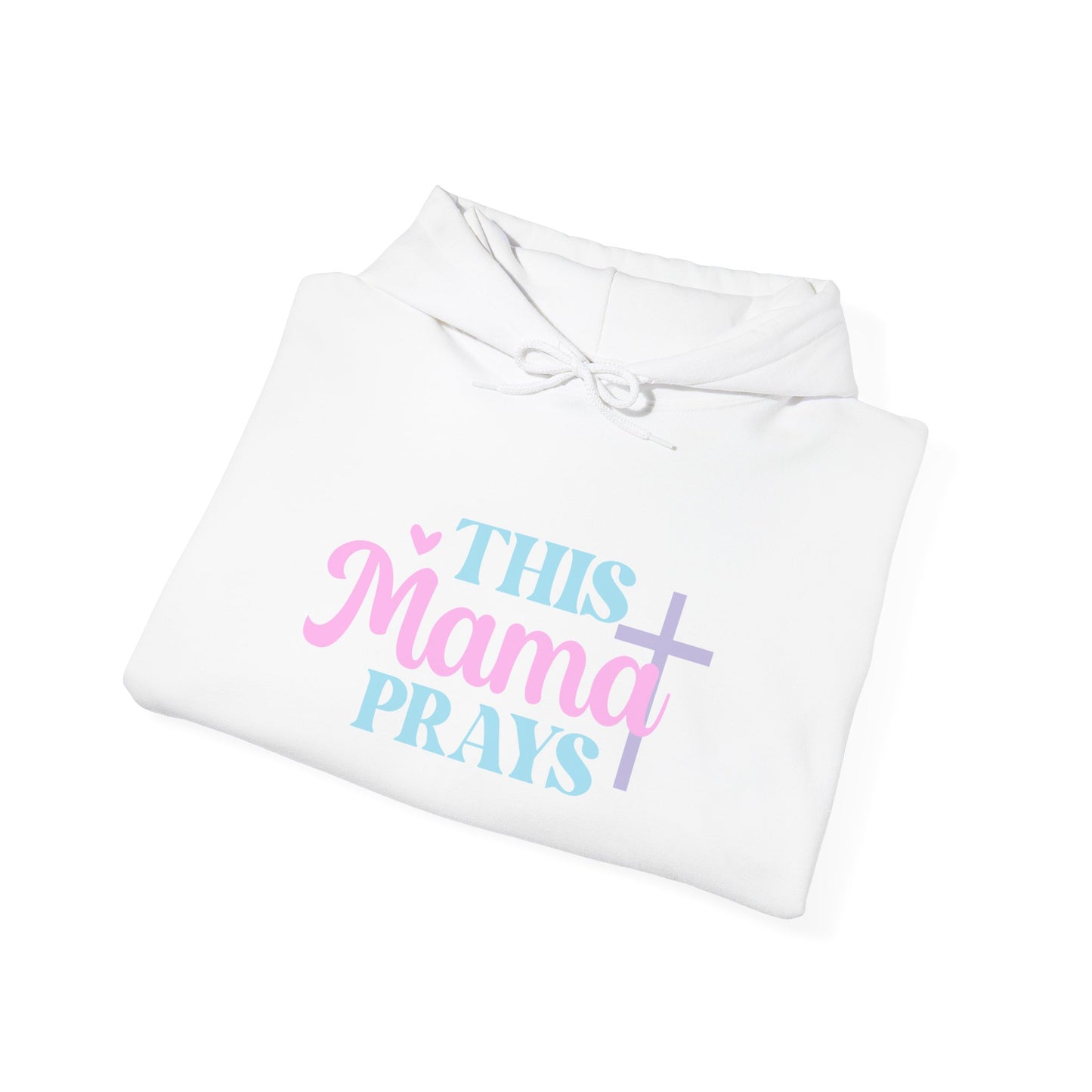 This Mama Prays Hoodie Embroidery– Christian Mom Faith Pullover