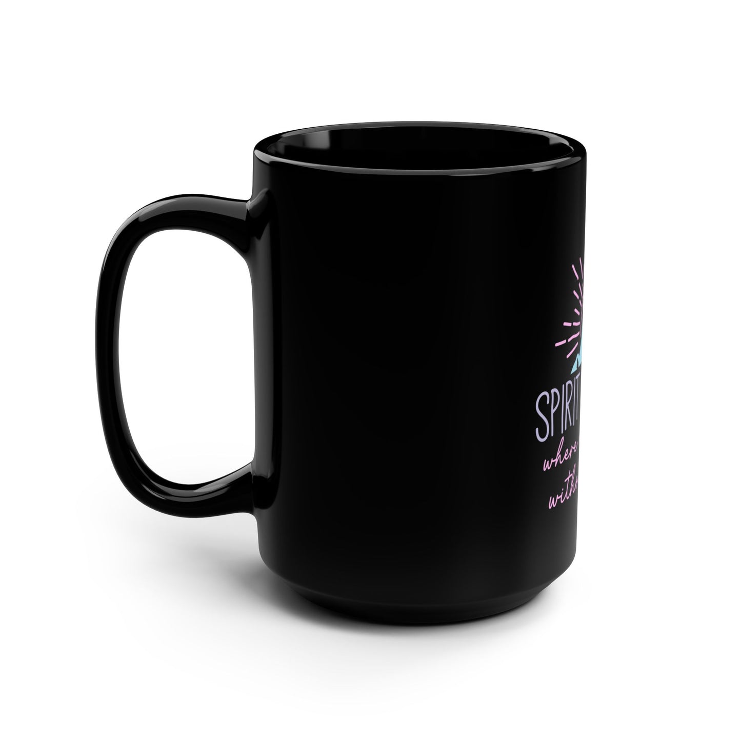 15oz Black Mug — "Spirit Lead Me" Inspirational Faith Coffee Cup