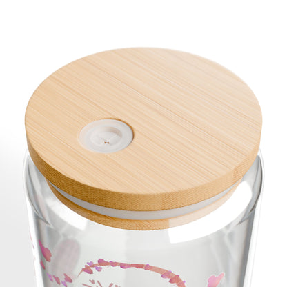 Valentine's Theme Sipper Glass - 16oz Romantic Castle & Fireworks Drink Tumbler