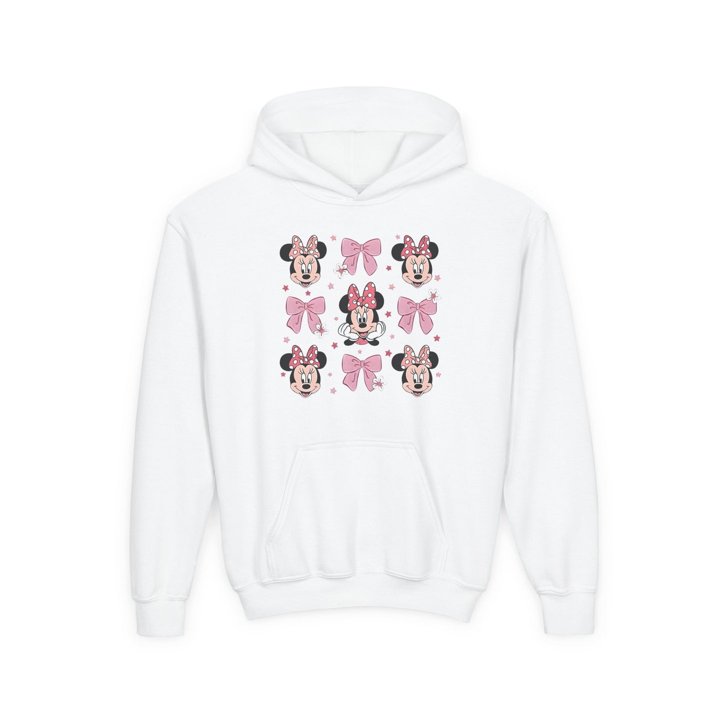 Kids Bow Pattern Hoodie – Cute Pink Character Pullover