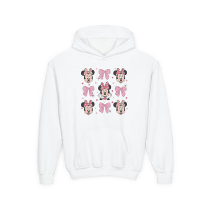 Kids Bow Pattern Hoodie – Cute Pink Character Pullover