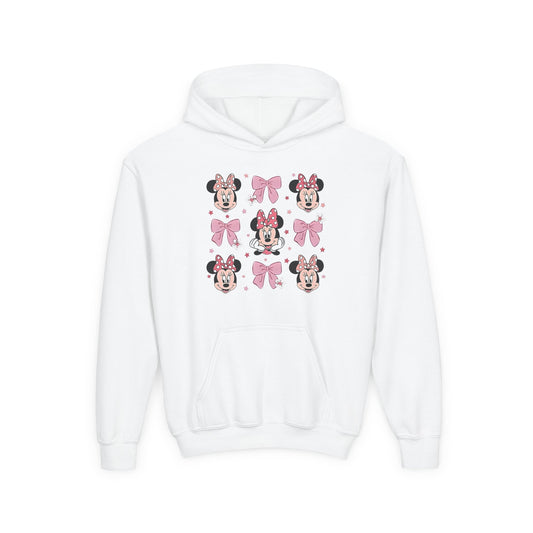 Kids Bow Pattern Hoodie – Cute Pink Character Pullover