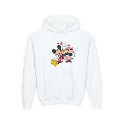 Kids Mickey & Minnie Heart Hug Hoodie — Youth Disney Couple Sweatshirt