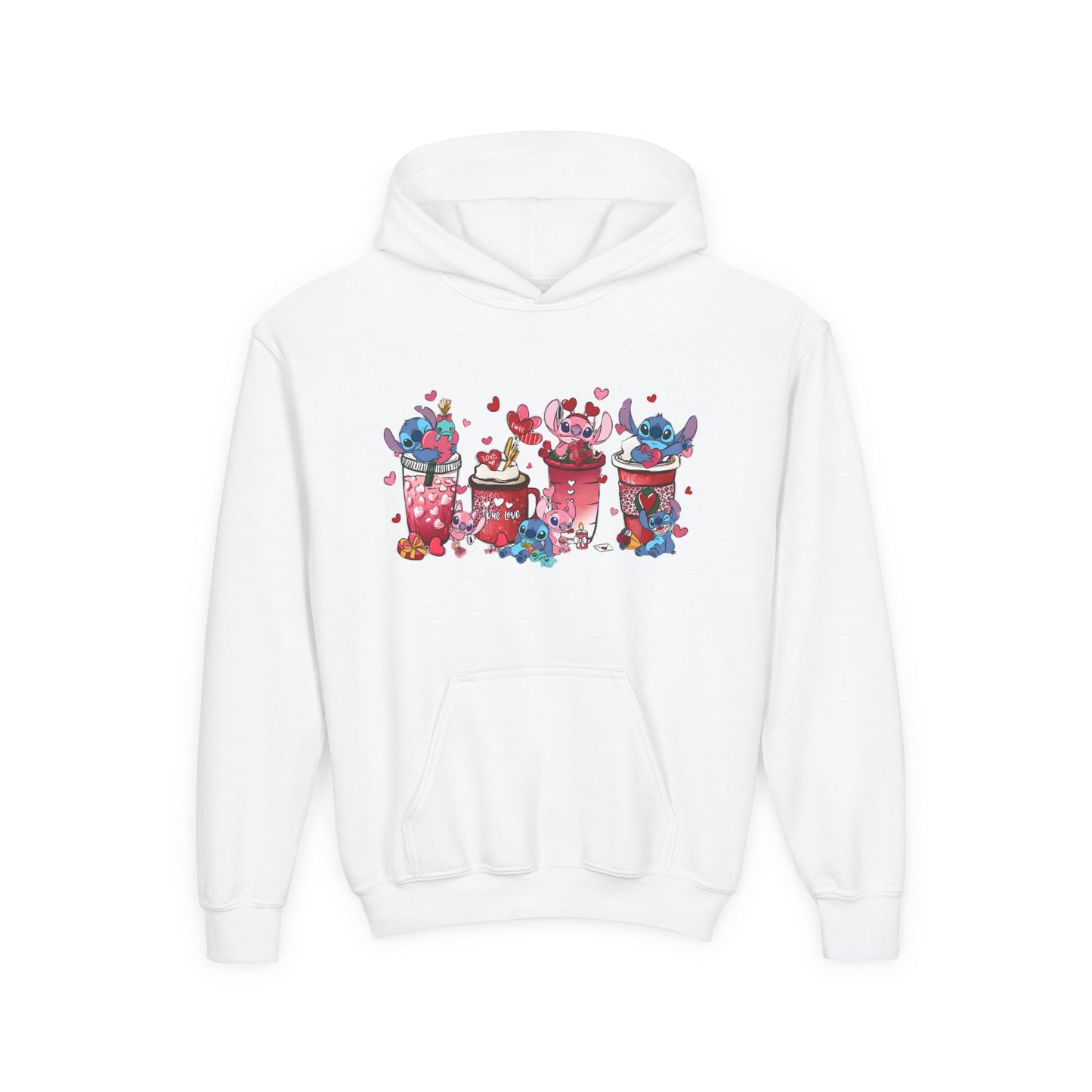Youth Hoodie with Cute Cupcake Characters – Colorful Dessert Graphic Pullover