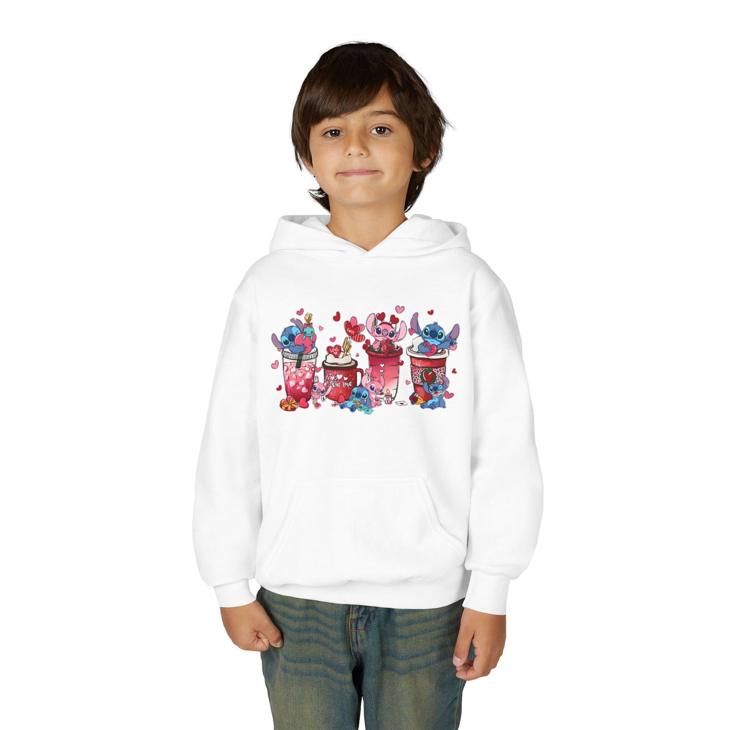 Youth Hoodie with Cute Cupcake Characters – Colorful Dessert Graphic Pullover