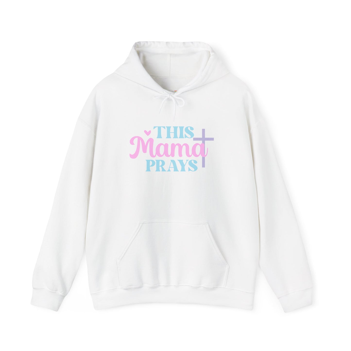 This Mama Prays Hoodie Embroidery– Christian Mom Faith Pullover