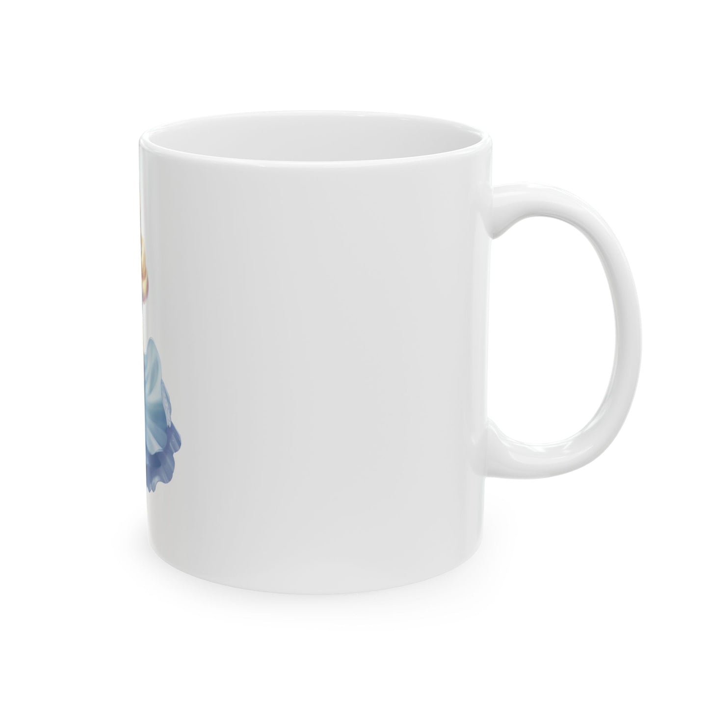 Princess Girl Ceramic Mug - Cute Little Blue Dress Kids Coffee Cup (11oz & 15oz)