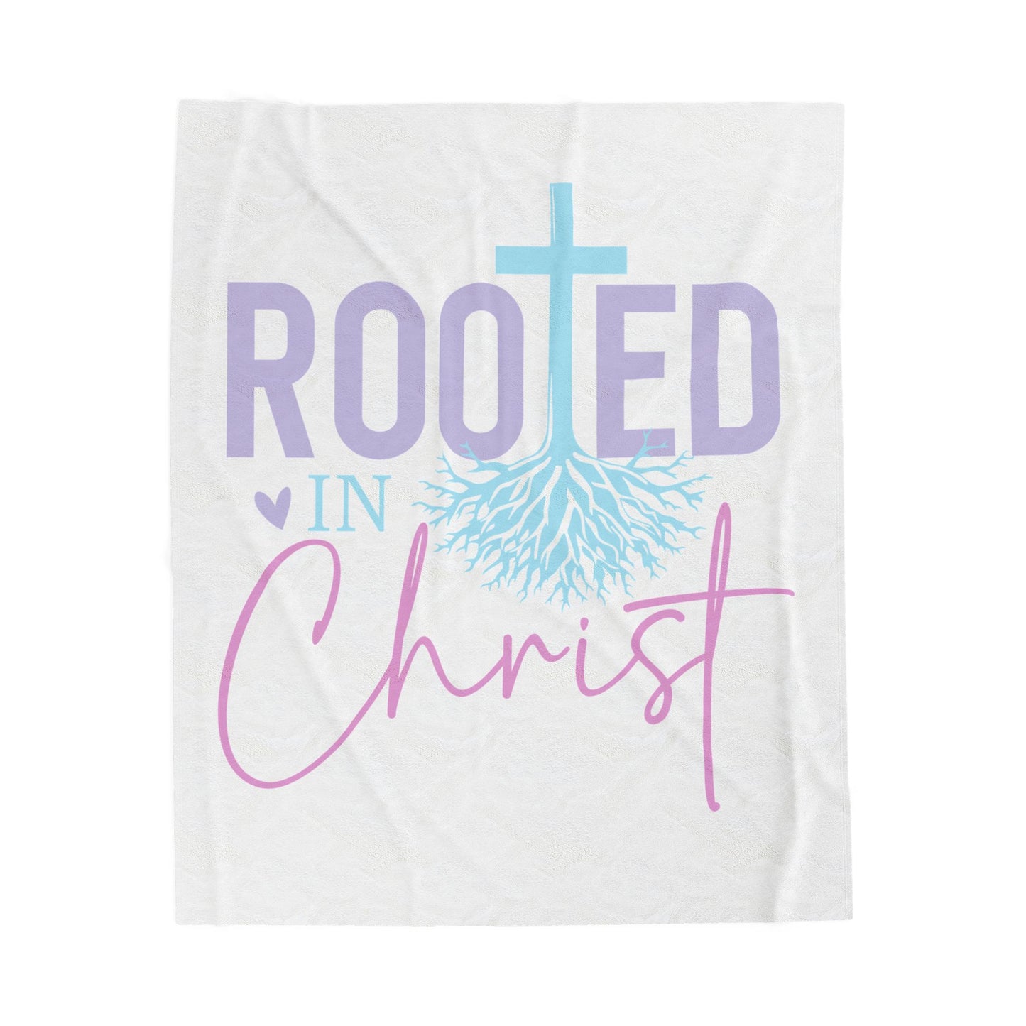 Rooted in Christ Velveteen Plush Blanket — Christian Inspirational Throw for Church, Baptism & Easter
