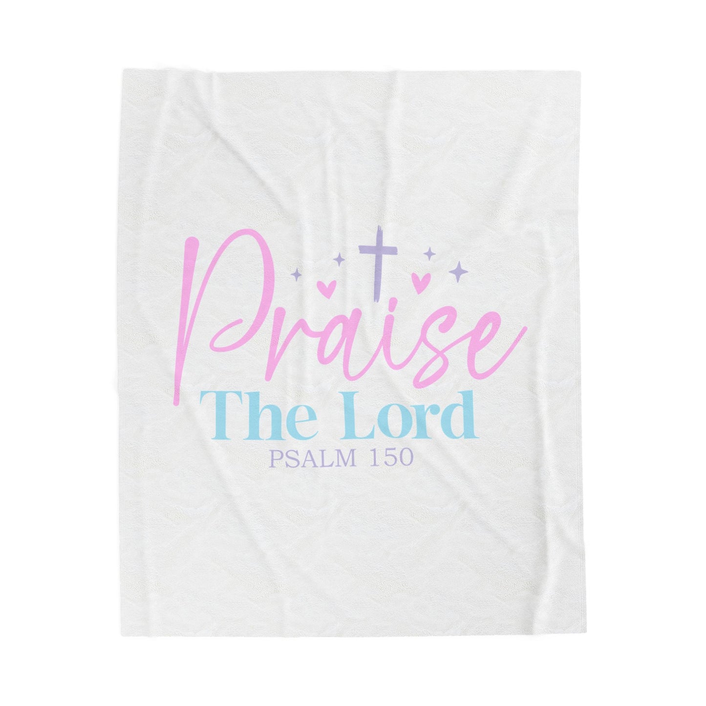 Praise The Lord Velveteen Plush Blanket — Psalm 150 Christian Throw, Soft Faith Gift for Women & Kids