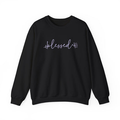 Blessed Script Crewneck Sweatshirt — Cozy Inspirational Pullover for Women & Men