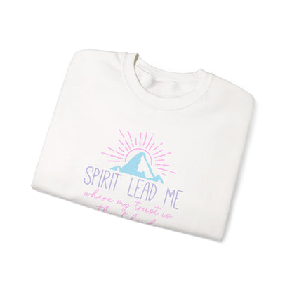 Spirit Lead Me Crewneck Sweatshirt — Pastel Mountain Faith Pullover
