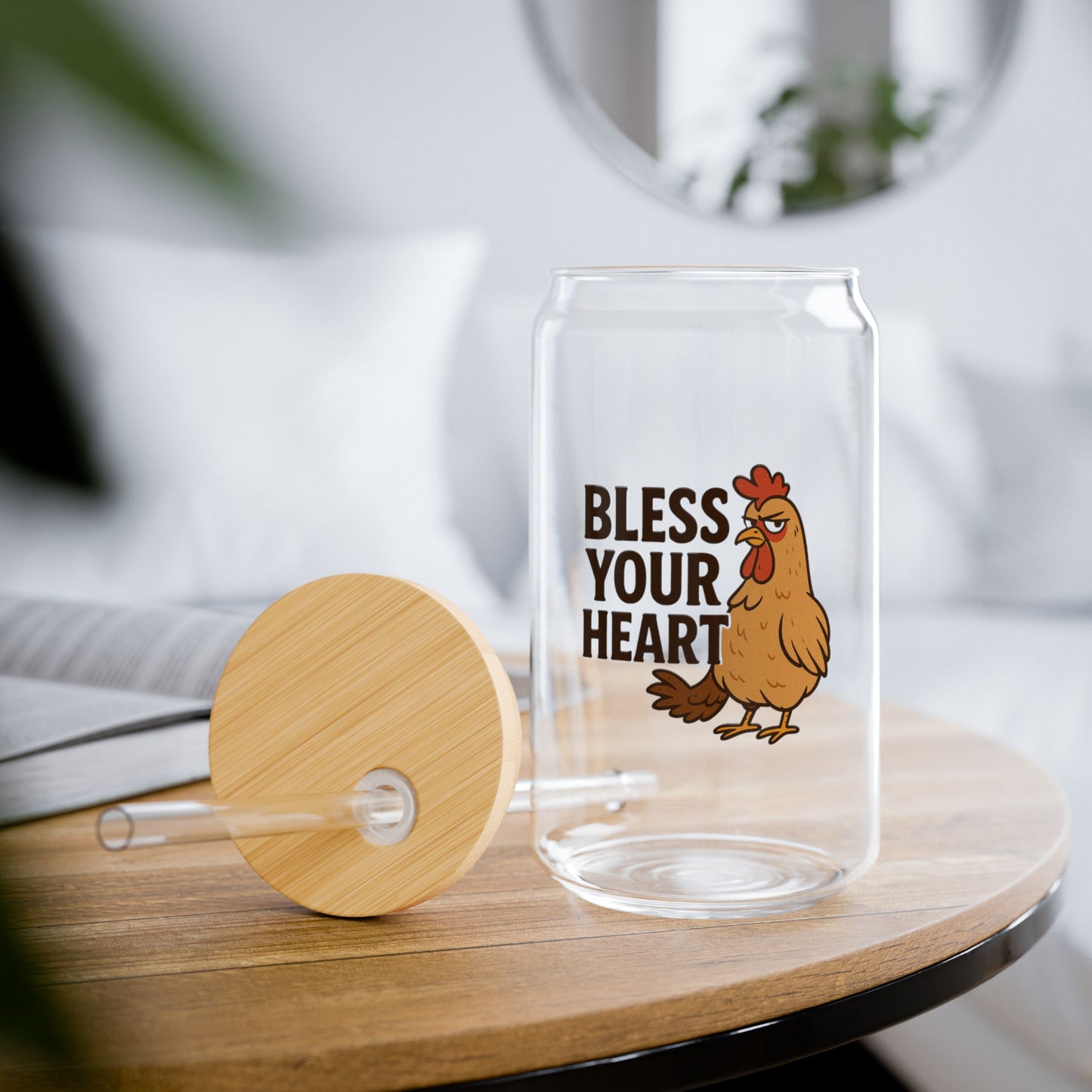 Bless Your Heart Sipper Glass, Funny Drinkware, Southern Home Decor, GIFTS for Her, Unique Kitchen Accessory, 16oz