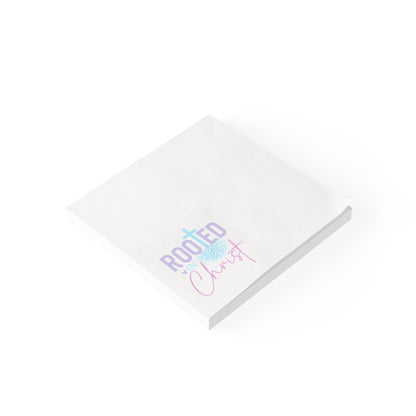 Rooted in Christ Post-it Notes — Faith-Inspired Sticky Note Pads (Pastel Cross Design)
