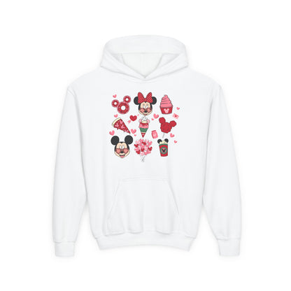 Kids Valentine Hoodie — Cute Hearts & Treats Graphic